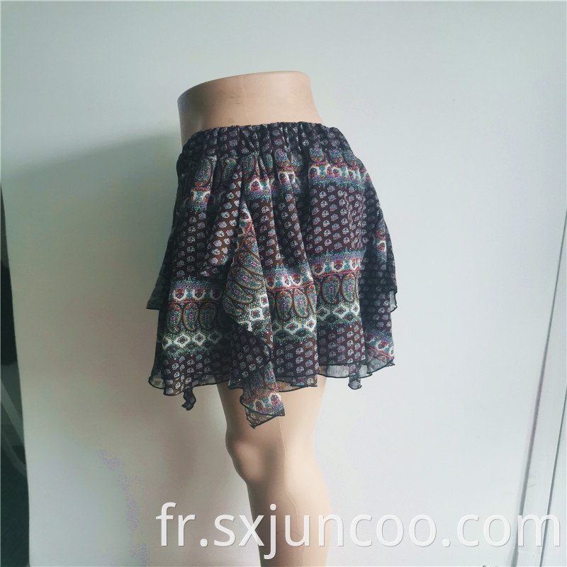 Wholesale 100 Polyester Floral Printed National Style Skirt
